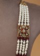 White And Maroon Groom Wear Mala